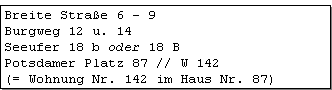Abb. 6.5: DIN 5008 - Hausnummern