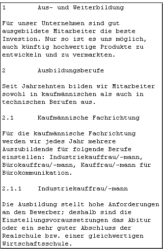 Abb. 9.3: DIN 5008 - Abschnitte