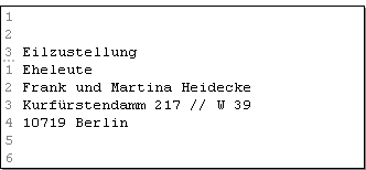 Abb. 12.2.2: DIN 5008 - Musteranschrift