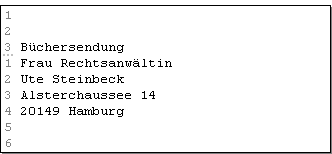Abb. 12.2.3: DIN 5008 - Musteranschrift